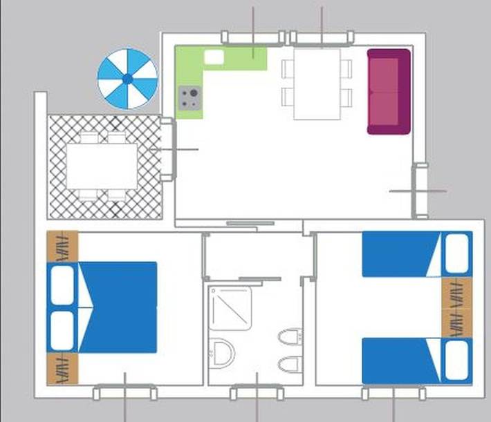 Ferienpark für 4 Personen, mit Balkon und Kinderpool sowie Pool am Gardasee - 2