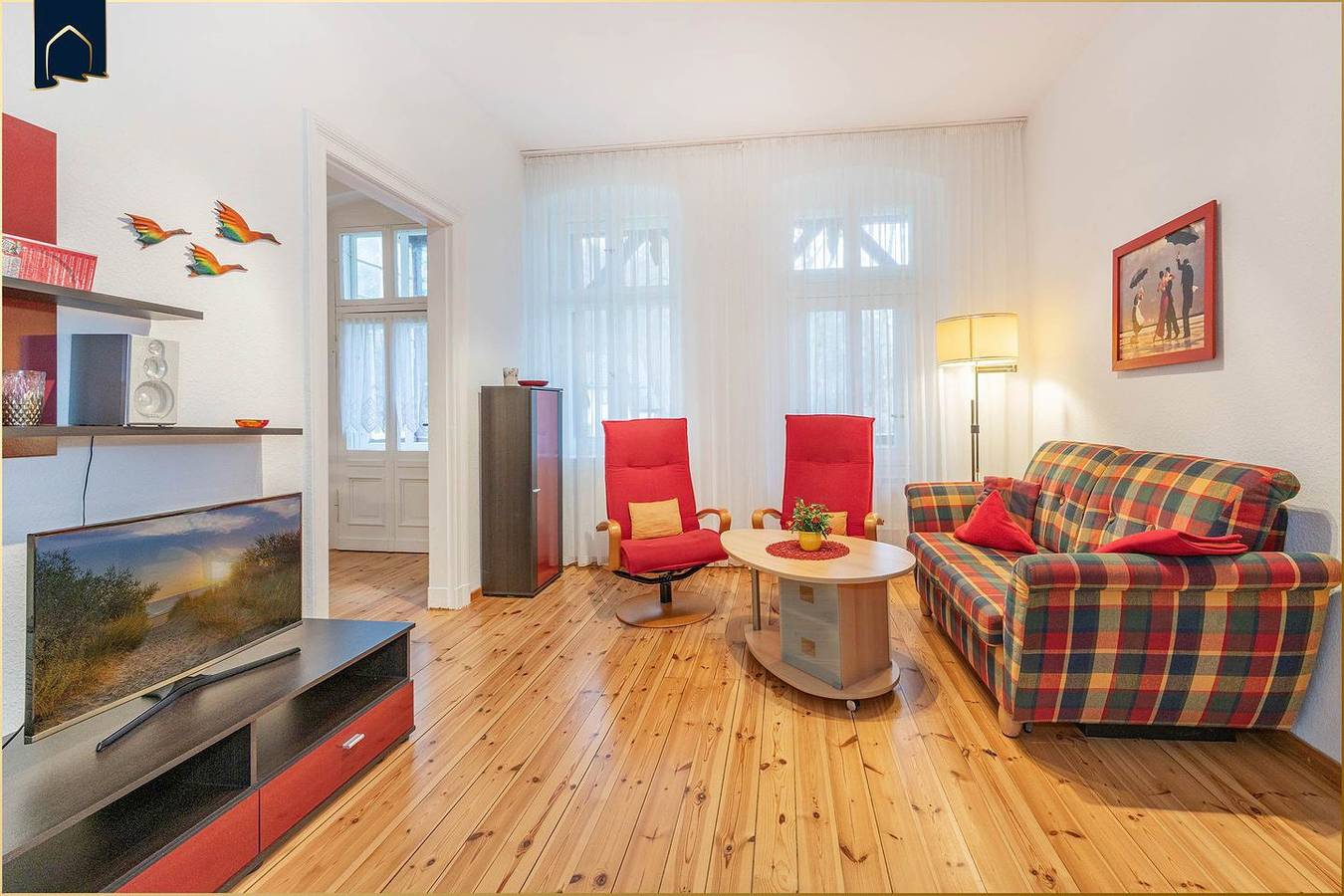 Apartamento entero, Waldfriede – Ferienwohnung Rot mit Balkon, Wlan & nah am Sandstrand in Bansin, Heringsdorf