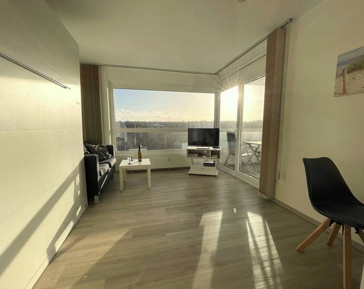 Ferienwohnung für 2 Personen, mit Balkon und Sauna sowie Seeblick in Sahlenburg Strand