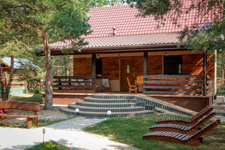 Dom wakacyjny dla 8 osób, z Taras i Ogród oraz Sauna i Widok w Pasym