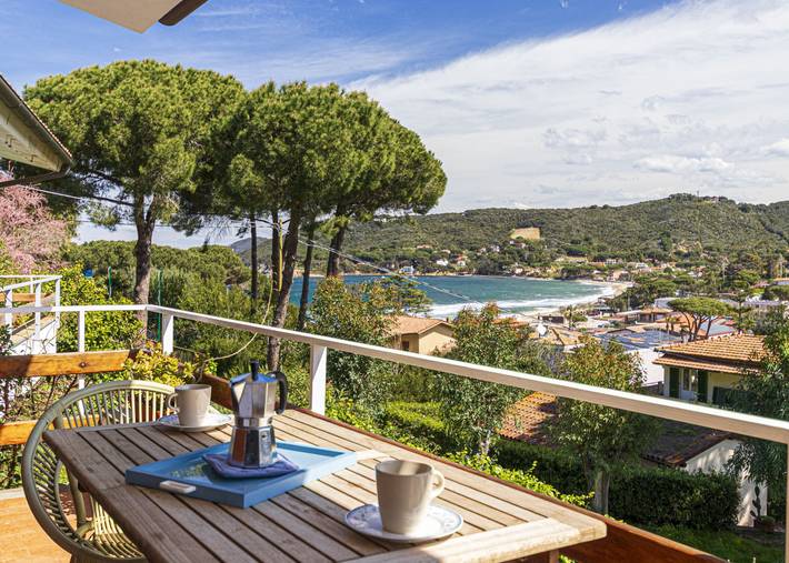 Ferienwohnung für 4 Personen, mit Balkon und Terrasse sowie Garten