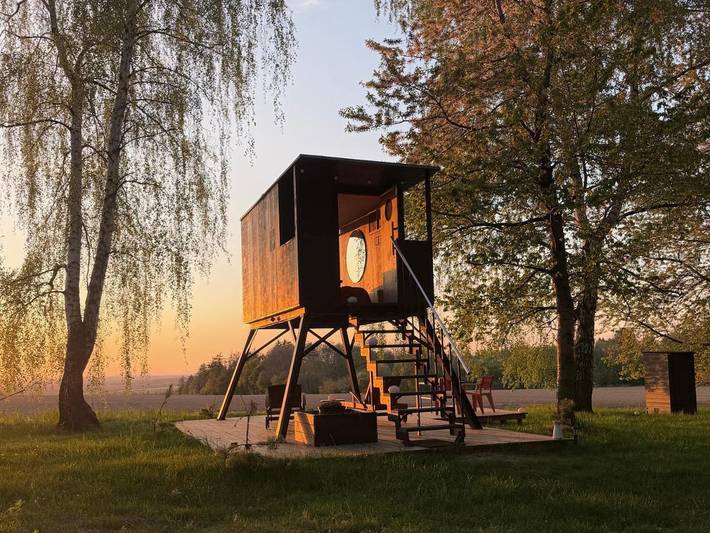 Camping für 2 Personen, mit Garten und Terrasse sowie Ausblick und Sauna, mit Haustier in Tschechien