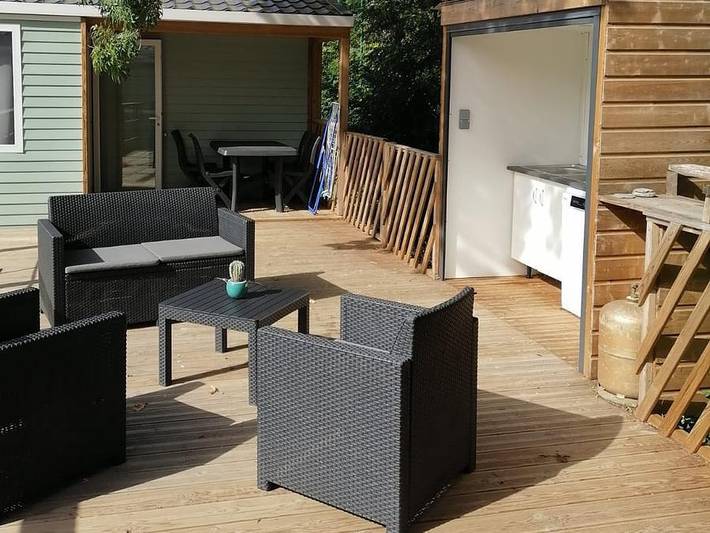 Camping le Moulin de Sainte-Anne  - Mobilheim 8 personen - Stamm in Villegly, Carcassonne und Umgebung