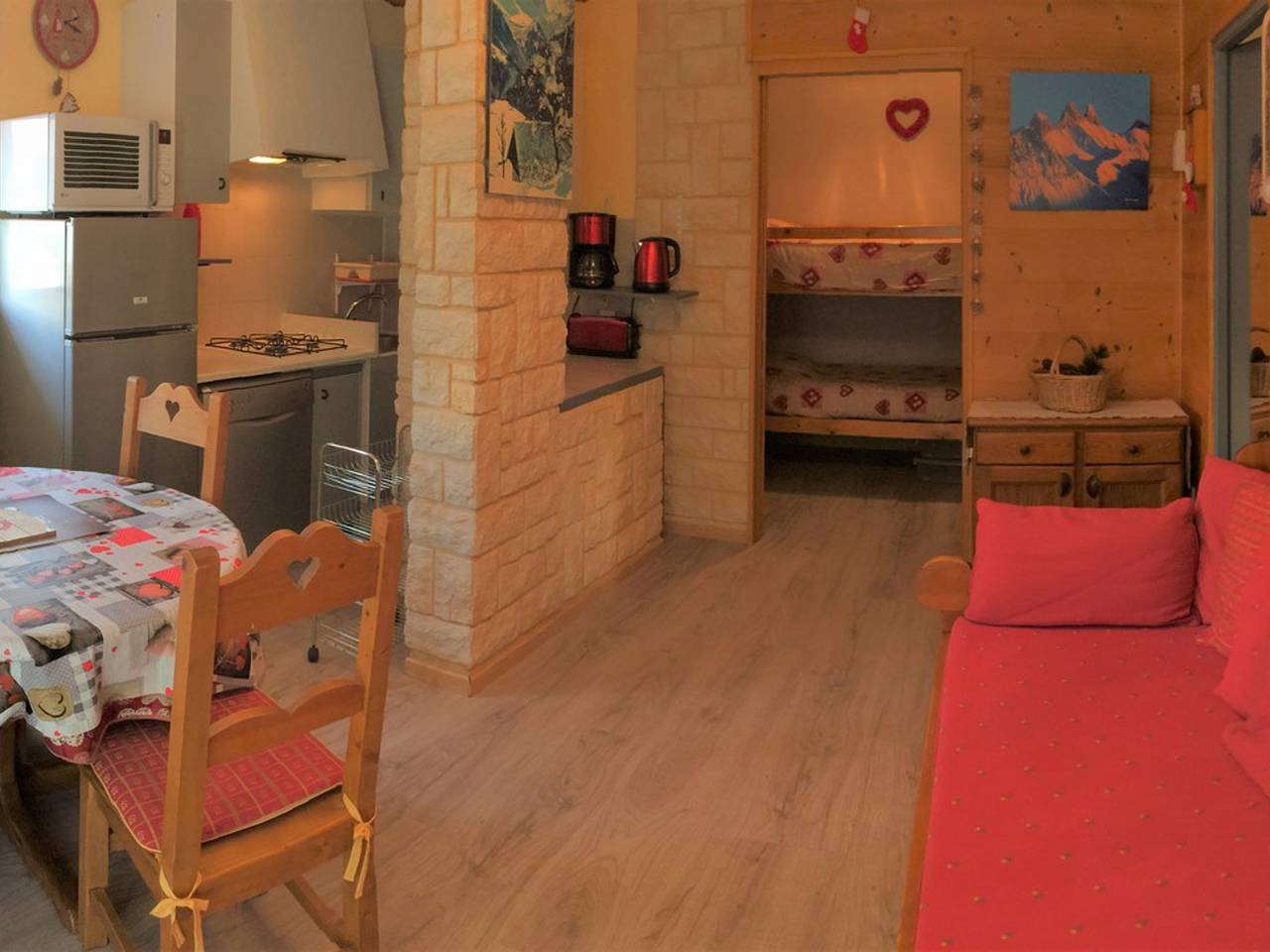 Appartement entier, Appart cosy 5pers, terrasse, parking, wifi, proche télésiège in La Toussuire, Fontcouverte-la-Toussuire