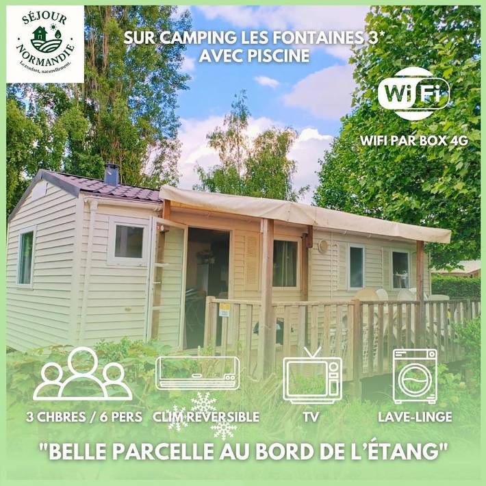 Camping pour 6 personnes, avec vue sur le lac et piscine ainsi que vue et jardin, animaux acceptés dans l' Eure - 2