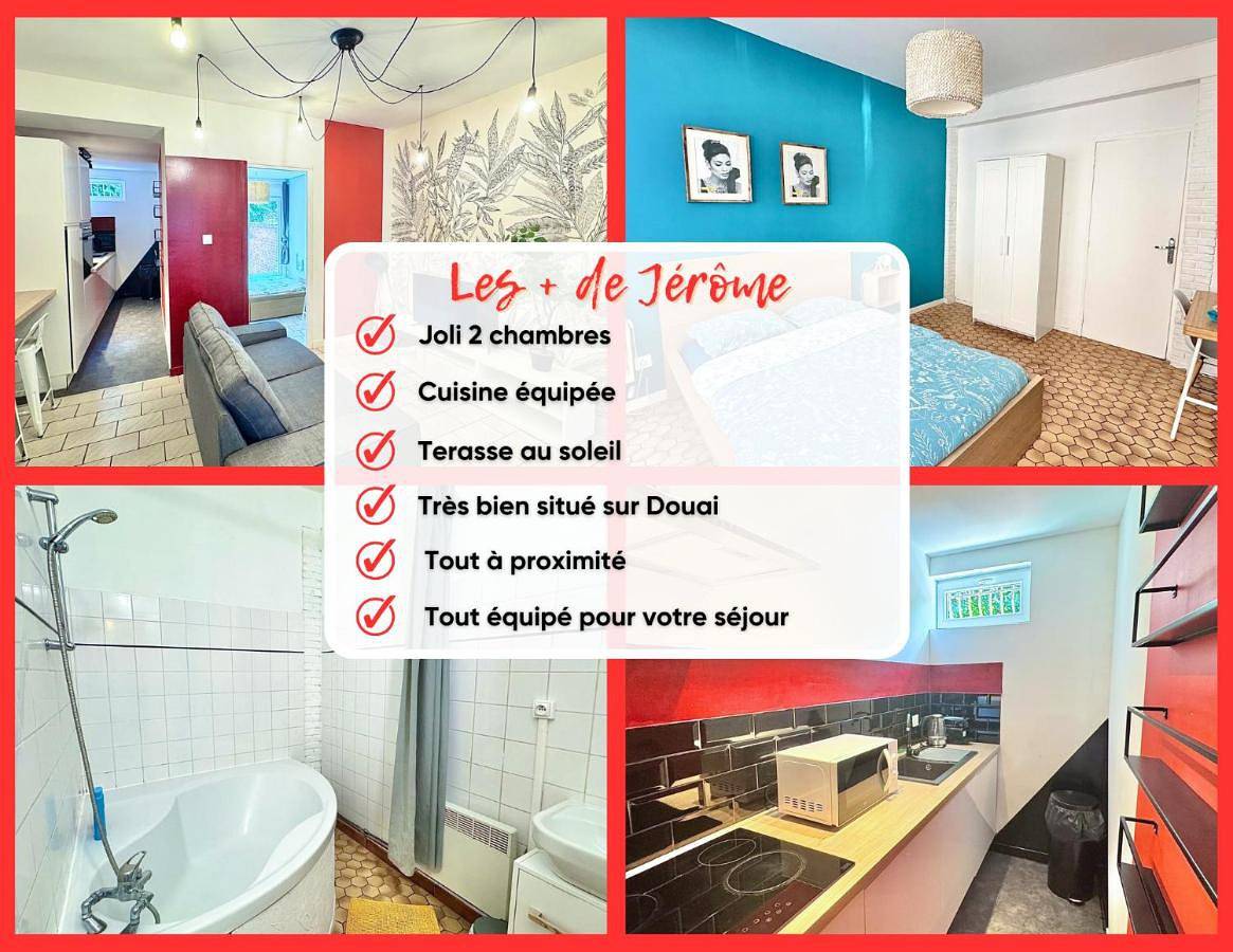 Appartement entier, 2 chambres en Rdc avec terrasse 4 personnes in Douai, Département Nord