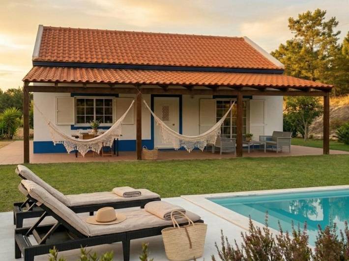 Casa de vacaciones para 6 personas, con jardín y vistas además de balcón y piscina - 1