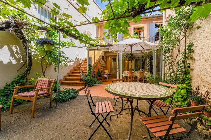 Kamer 'Farniente' met gedeeld terras, tuin en wifi in Bédoin, Parc naturel régional du Mont-Ventoux