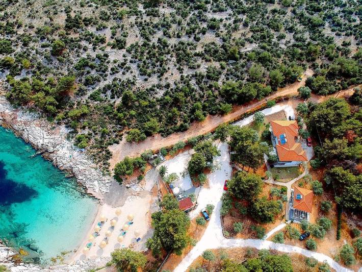 Vakantiewoning voor 2 personen, met uitzicht en tuin op Thassos