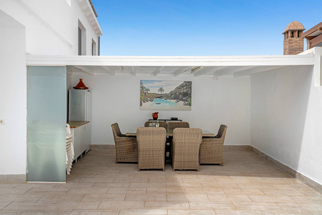 Casa de vacaciones 'Casa Africa' con vistas a la montaña, piscina privada y Wi-Fi in Tahiche, Teguise