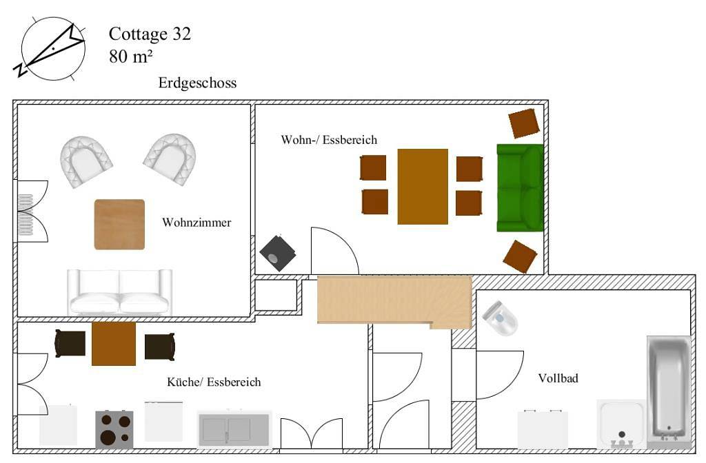 Ganze Wohnung, Cottage 32 in Göhl, Ostholstein