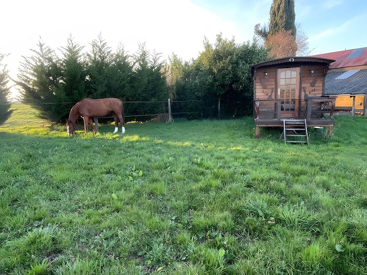 Encantadora Roulotte Típica con Jardín Privado en una Finca Ecuestre in Cruzilles-lès-Mépillat, Región de Bourg-en-Bresse