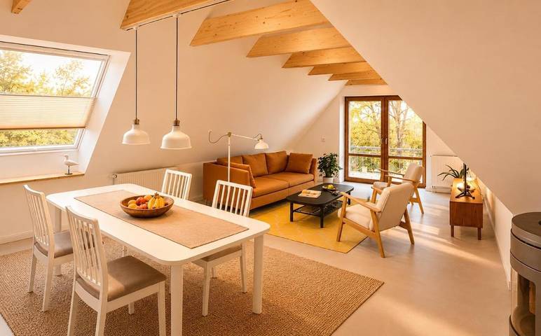 Ferienwohnung für 4 Personen, mit Terrasse und Garten sowie Sauna und Ausblick in Leck