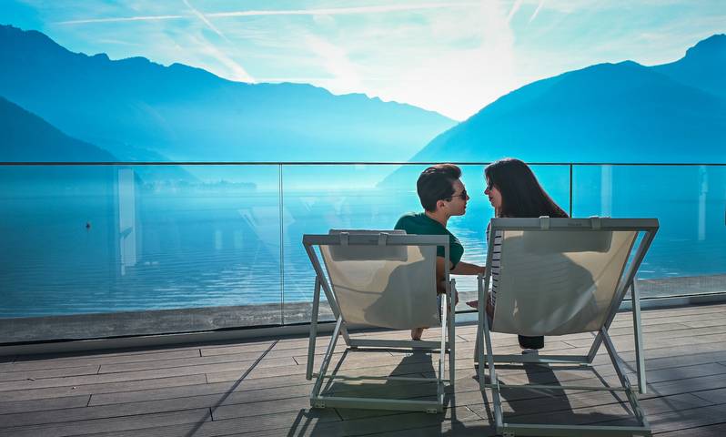 Ferienwohnung für 6 Personen, mit Seeblick und Balkon/Terrasse sowie Ausblick im Tessin