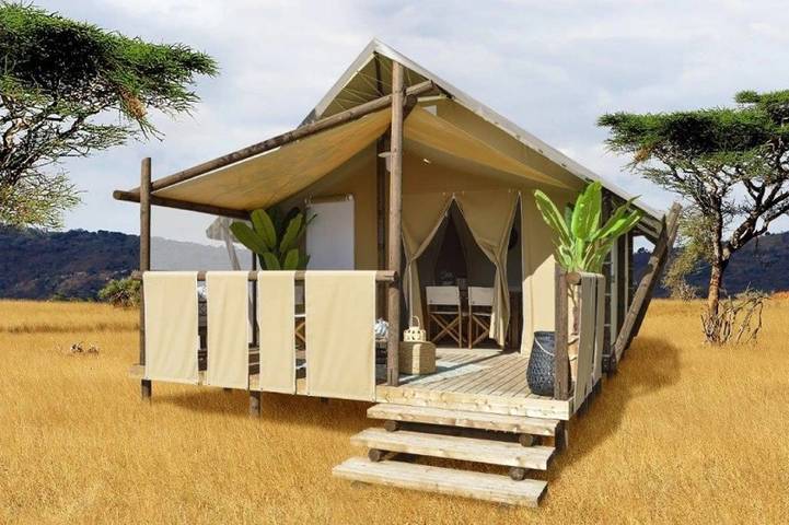 Tente pour 4 personnes, avec terrasse et bassin pour enfant, animaux acceptés en Dordogne - 3