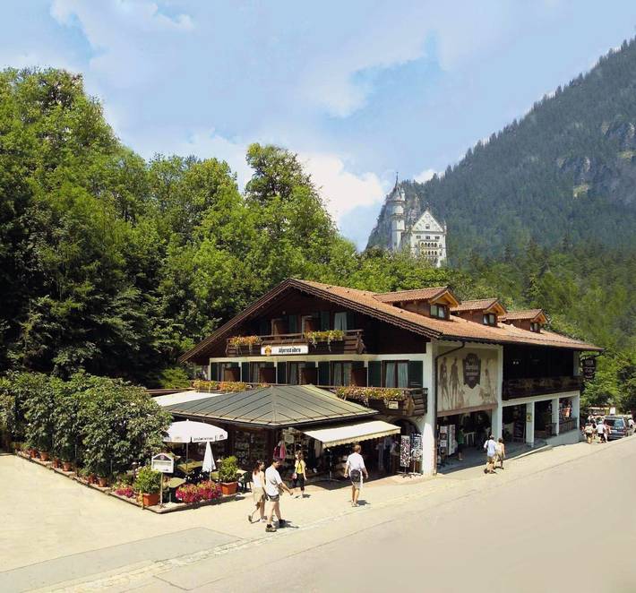 Hotel für 2 Personen, mit Balkon und Terrasse sowie Garten und Ausblick in Hohenschwangau