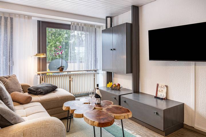 Ferienwohnung für 4 Personen, mit Balkon und Sauna, kinderfreundlich