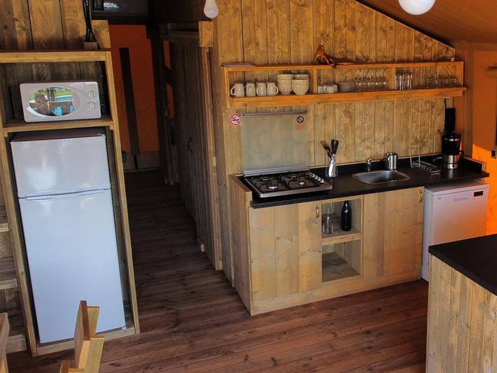 Camping Charlemagne - Safarizelt 6 personen - Eco-Lodge Woody 3 Zimmer in Grimaud, Mittelmeerküste (Frankreich)