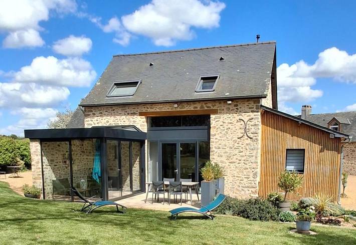 Maison de vacances pour 4 personnes, avec Terrasse ainsi que Jardin et Vue sur le lac