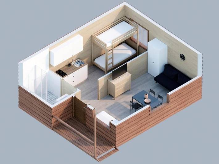 Domek letniskowy dla 2 osób, z widok i ogród oraz widok na jezioro - 1