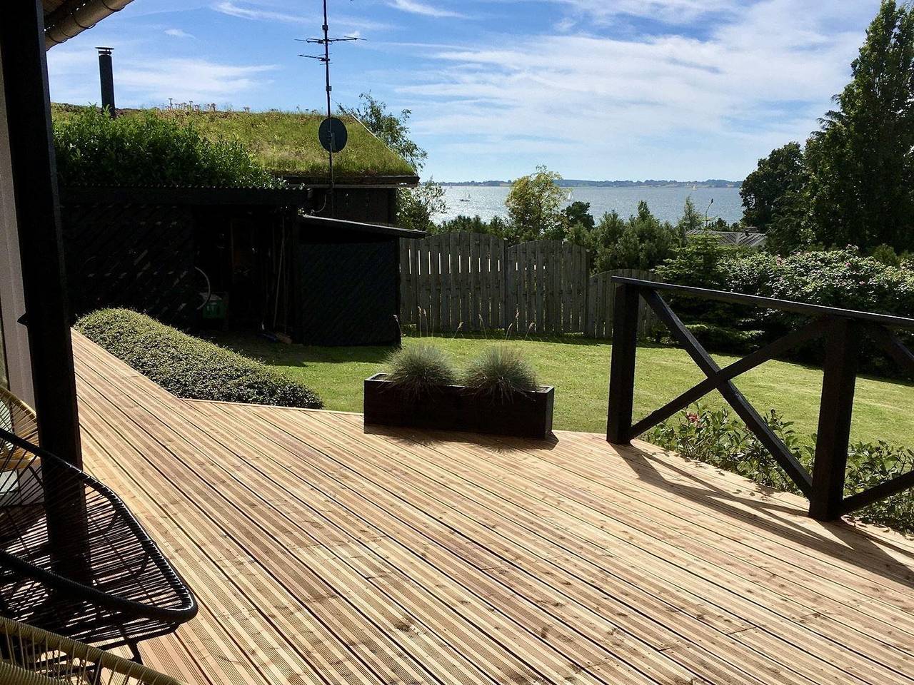 Holzhaus mit Sauna und Panoramablick auf die Ostsee in Horne, Fåborg