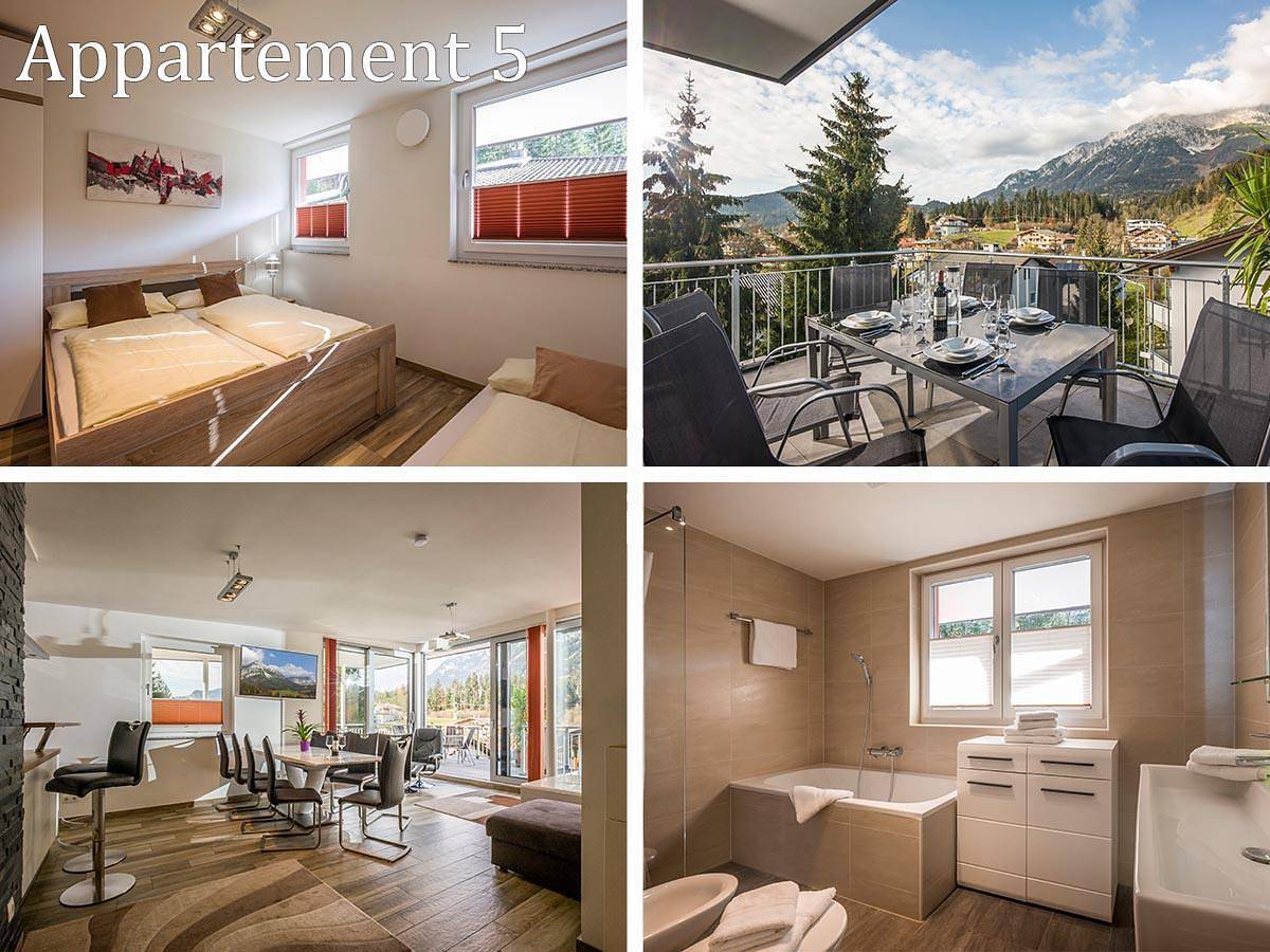 Ganze Ferienwohnung, Panorama Penthouse-Appartement 2 Schlafzimmer in Scheffau am Wilden Kaiser, Kaisergebirge