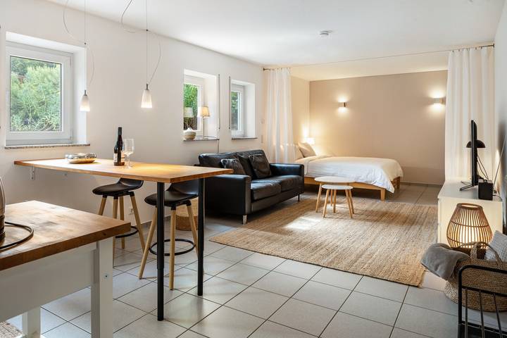 Gehele studio, Studio Appartement 'Ferienwohnung Vino9' met privétuin en Wi-Fi in Oberrotweil, Vogtsburg im Kaiserstuhl