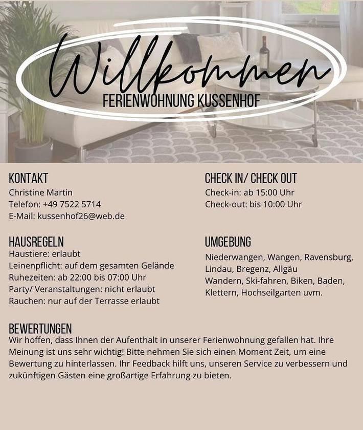 Ferienwohnung für 2 Personen, mit Pool und Garten sowie Ausblick, mit Haustier in Wangen - 2