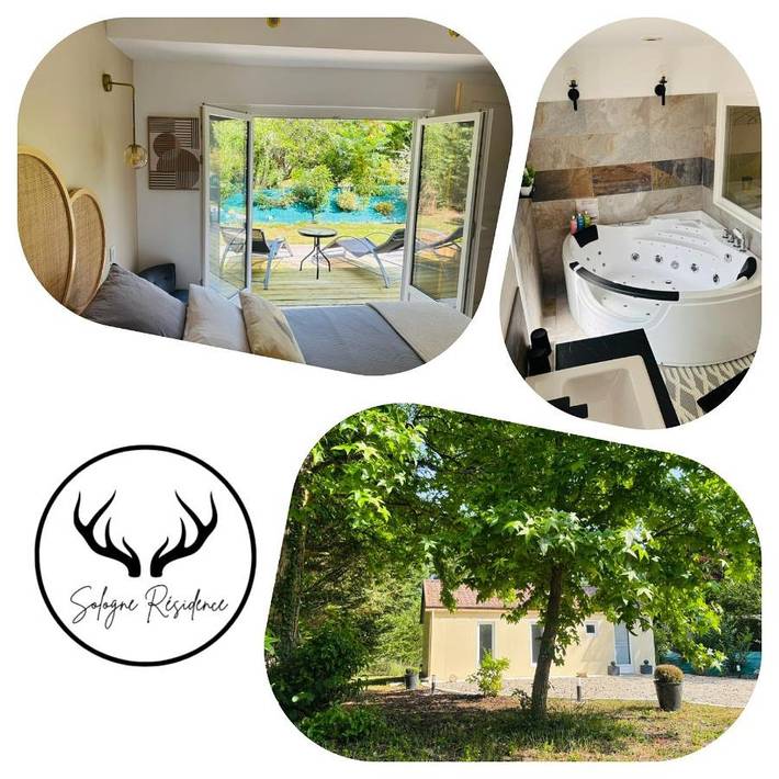 Location de vacances pour 2 personnes, avec Jacuzzi et Terrasse ainsi que Jardin et Vue à Montrieux-en-Sologne