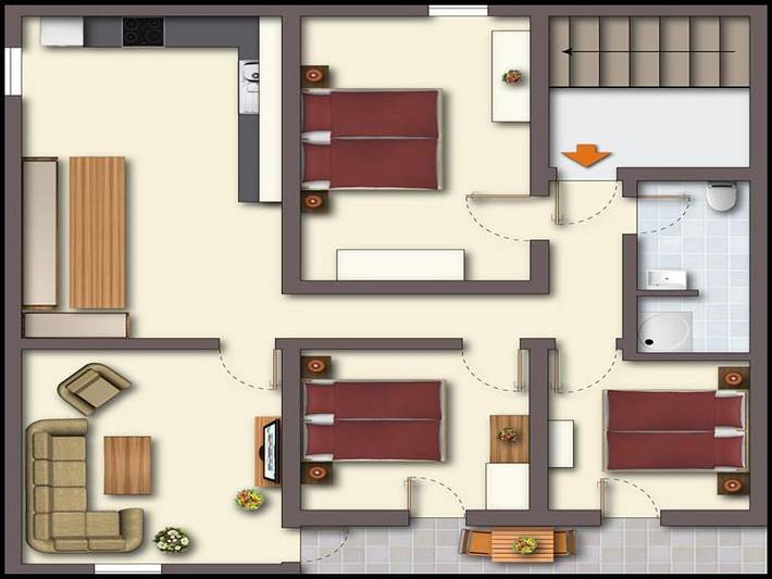 Ferienwohnung für 6 Personen, mit Balkon und Terrasse sowie Seeblick und Ausblick am Weißensee - 3