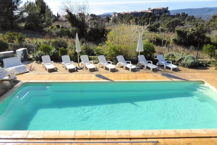 Villa klimatisiert, Schwimmbad geheizt,  Paradis für Kinder, Meersicht, Wlan in Le Castellet, Mittelmeerküste (Frankreich)