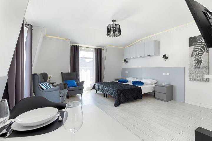 Studioleilighet for 2 personer, med terrasse i Sopot