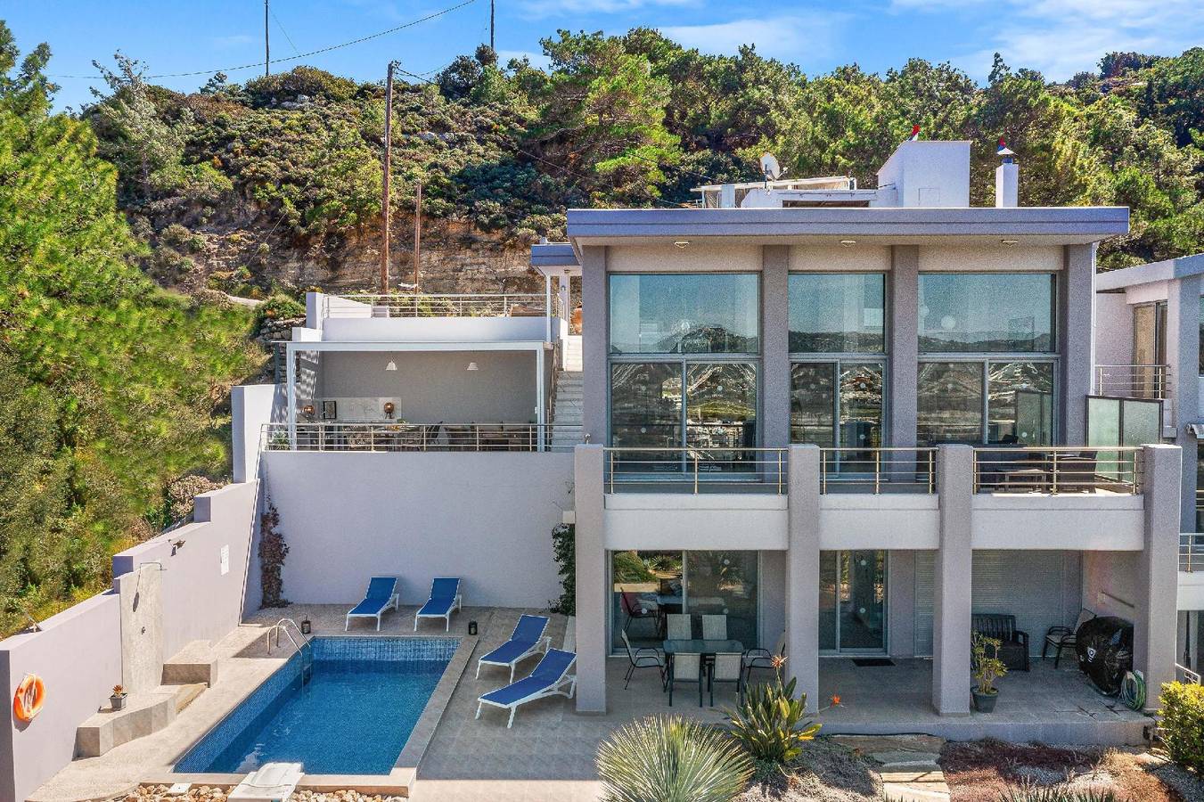 Villa Articiano mit Whirlpool und herrlicher Aussicht in Faliraki, Rhodos