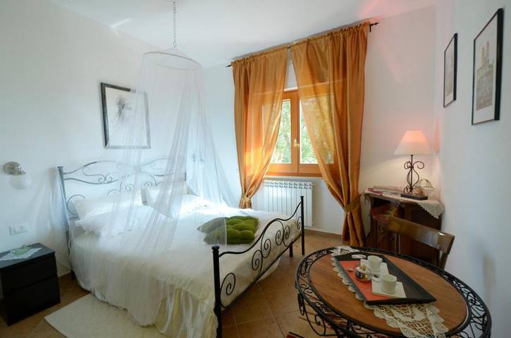 Appartamento per 4 persone, con giardino e panorama, adatto a famiglie con bambini in Poggio Mirteto