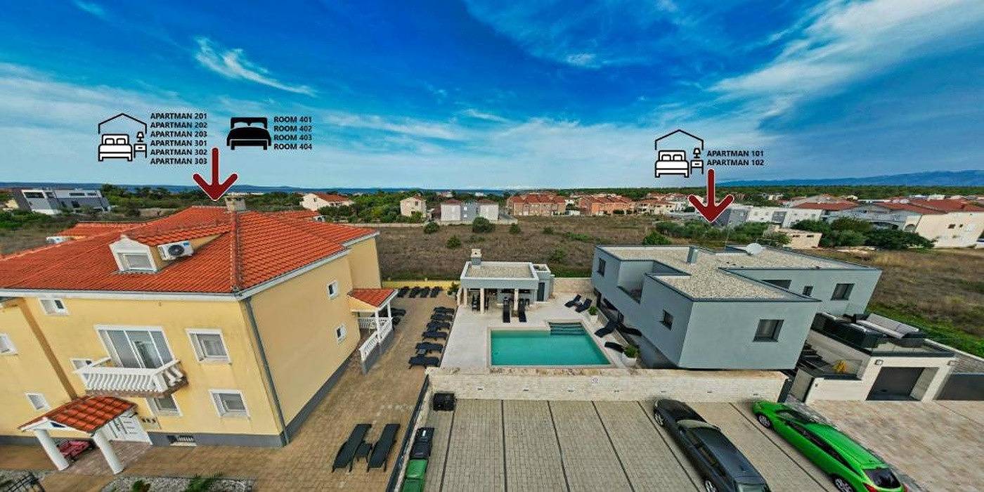 Apartamento vacacional entero, Zimmer in Zaton (Zadar) mit W-Lan, Waschmaschine (4141-8) in Nin, Region de Zadar