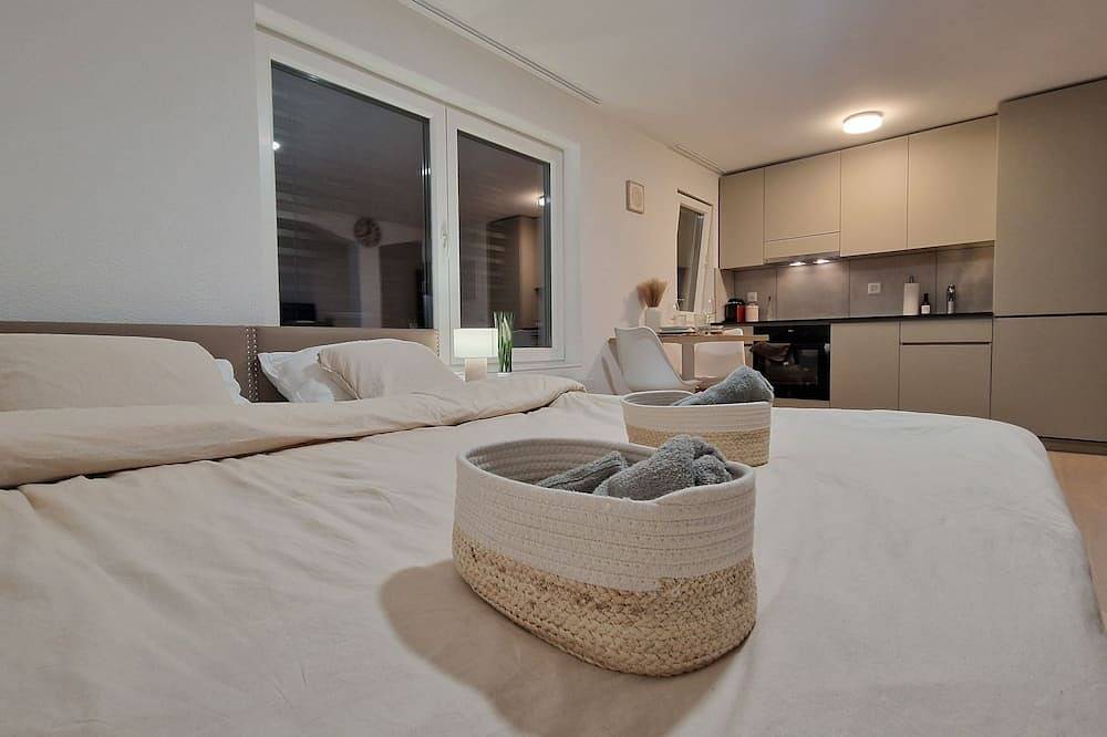 Entire apartment, Queen-size bed, top-equipped workplace, free parking space in St. Gallen, Lake Constance (Switzerland)