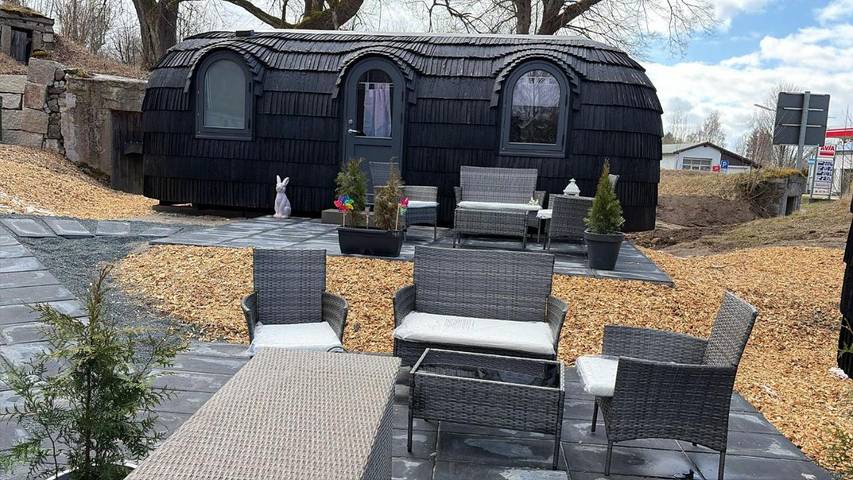 Ferienhaus für 3 Personen, mit Terrasse und Whirlpool sowie Garten und Sauna