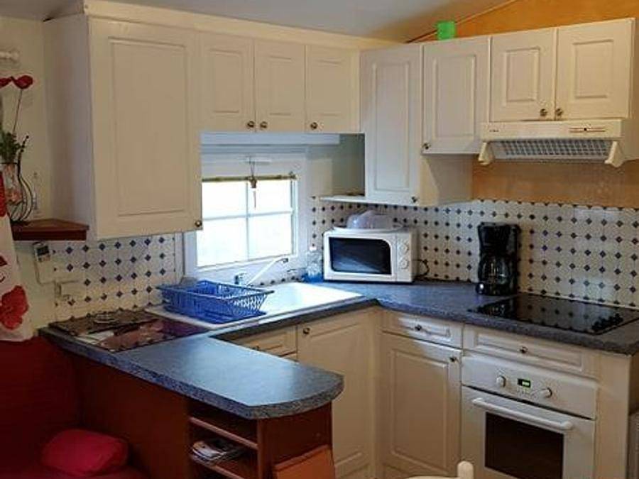 Camping La Garenne - Mobilheim 4 personen - 73 Résidence la corbeille d'argent Überdachte Terrasse, Klimaanlage + Geschirrspüler 1/4 Pers. in Peyrignac, Périgord Noir