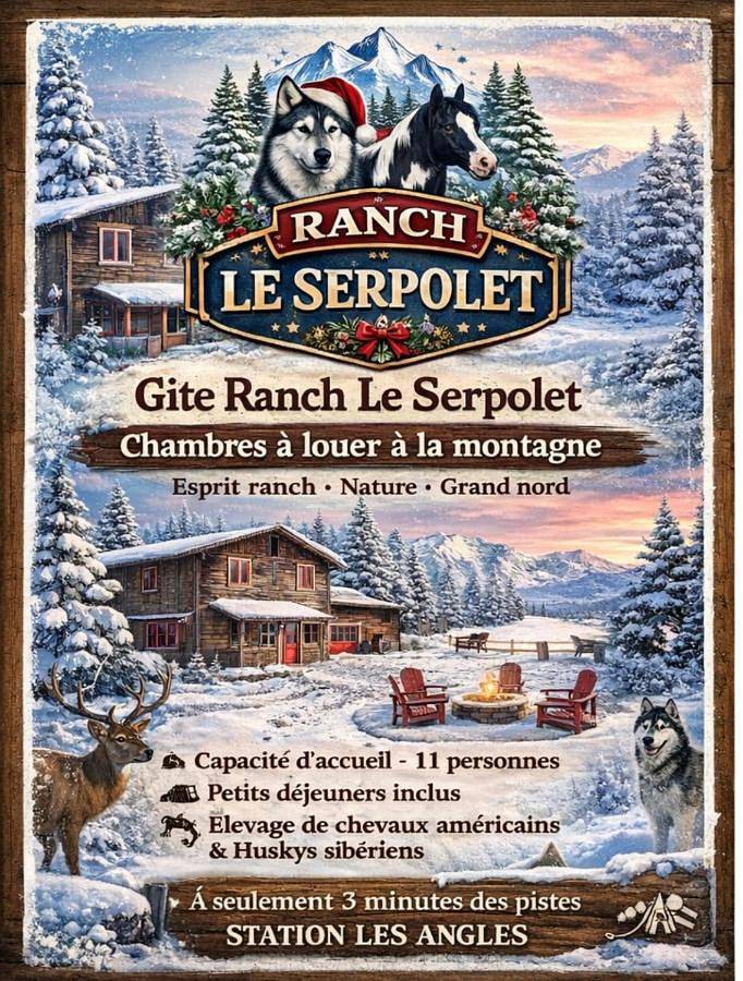 Chambre d’hôte pour 4 personnes, avec vue ainsi que vue sur le lac et jardin à Les Angles