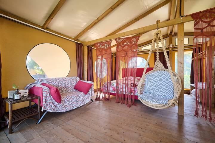 Glamping voor 3 personen, met Tuin