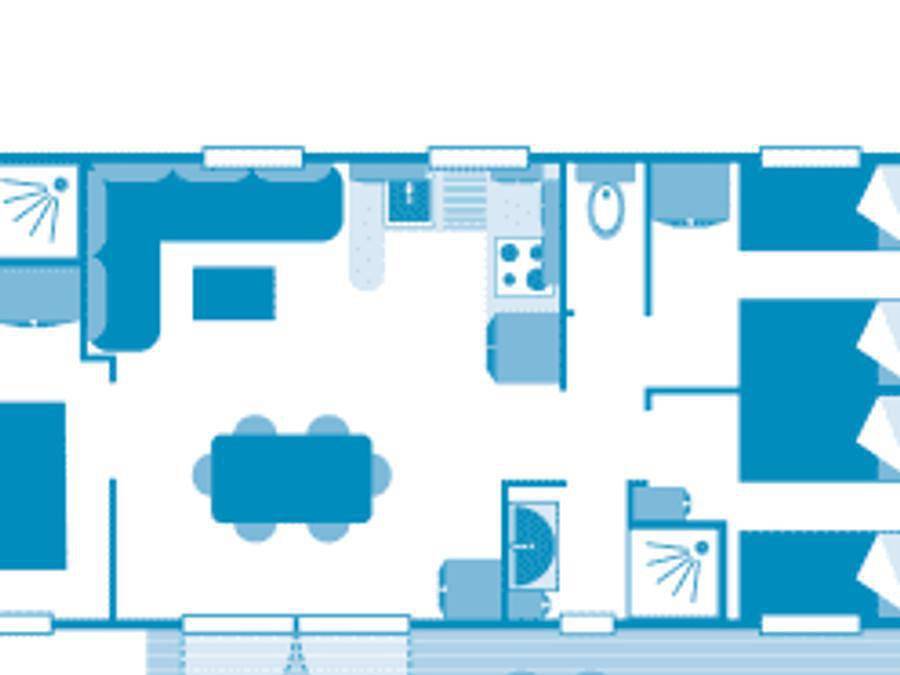 Camping Sandaya Sanguinet Plage - Mobile home 6 persons - Cottage 6p 3ch 2Sdb **** in Sanguinet, Côte d’Argent