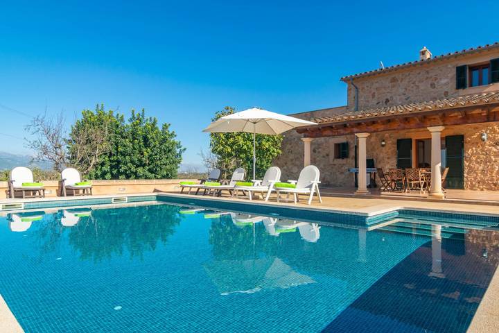 Cas General (Santa Eugenia)- Schöne rustikale Villa mit privatem Salzpool und kostenlosem Wlan in Santa Eugènia, Mallorca Inselmitte