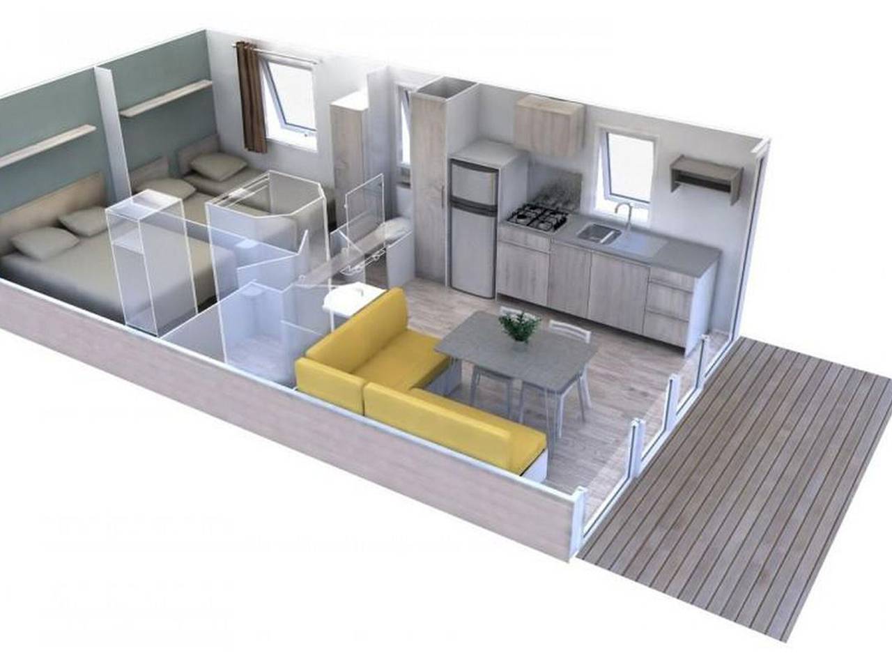 Mobil-home 4 pers avec terrasse à Brem in Brem-sur-Mer, Vallée de la Loire