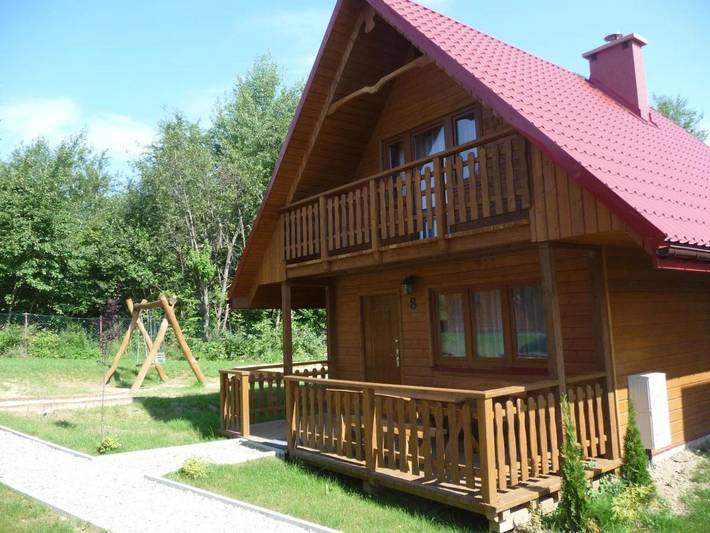 Domek letniskowy dla 6 osób, z Balkon i Taras oraz Ogród i Widok na jezioro w Myczkowce