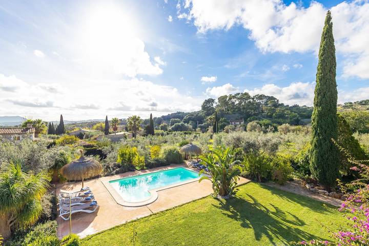 Charmante Villa mit Bergblick, Wlan und Klimaanlage in Selva in Selva, Mallorca Inselmitte
