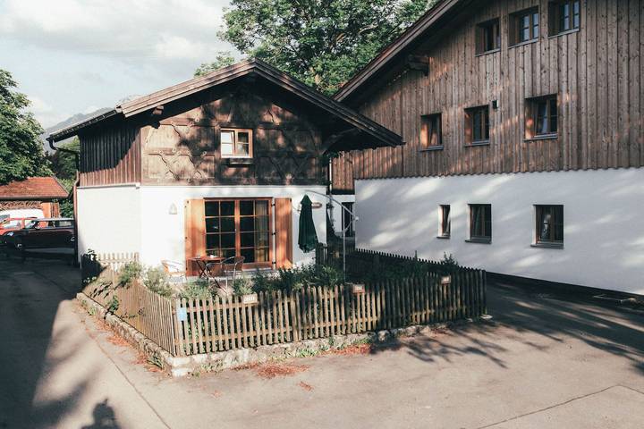 Ferienwohnung für 2 Personen, mit Terrasse und Garten sowie Ausblick bei Neuschwanstein
