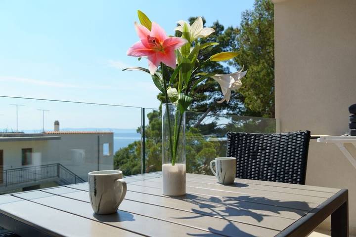 Ferienwohnung für 4 Personen, mit Balkon/Terrasse in Brela
