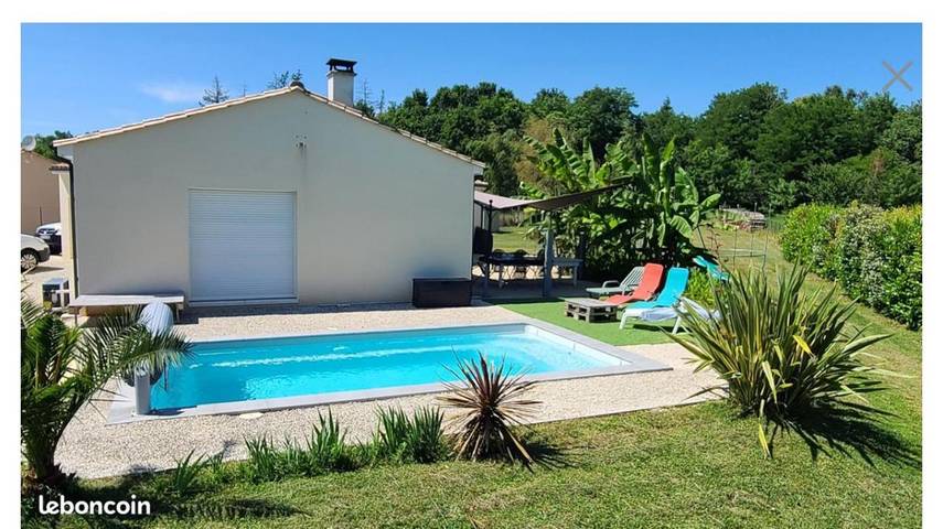 Location de vacances pour 7 personnes, avec Terrasse ainsi que Jardin et Piscine à Dignac