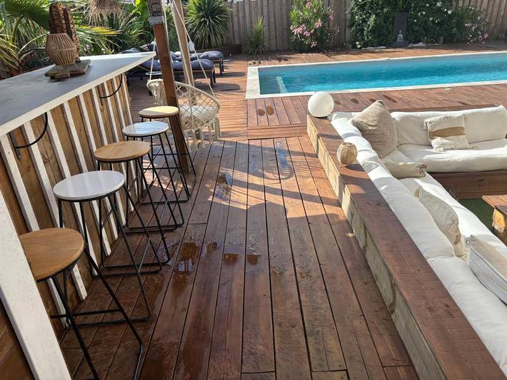 Villa voor 6 personen, with Whirlpool and Terras as well as Tuin and Zwembad in Mimizan