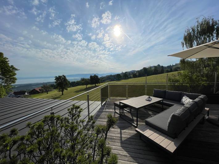 Ferienwohnung für 4 Personen, mit Terrasse und Ausblick am Bodensee (Schweiz)